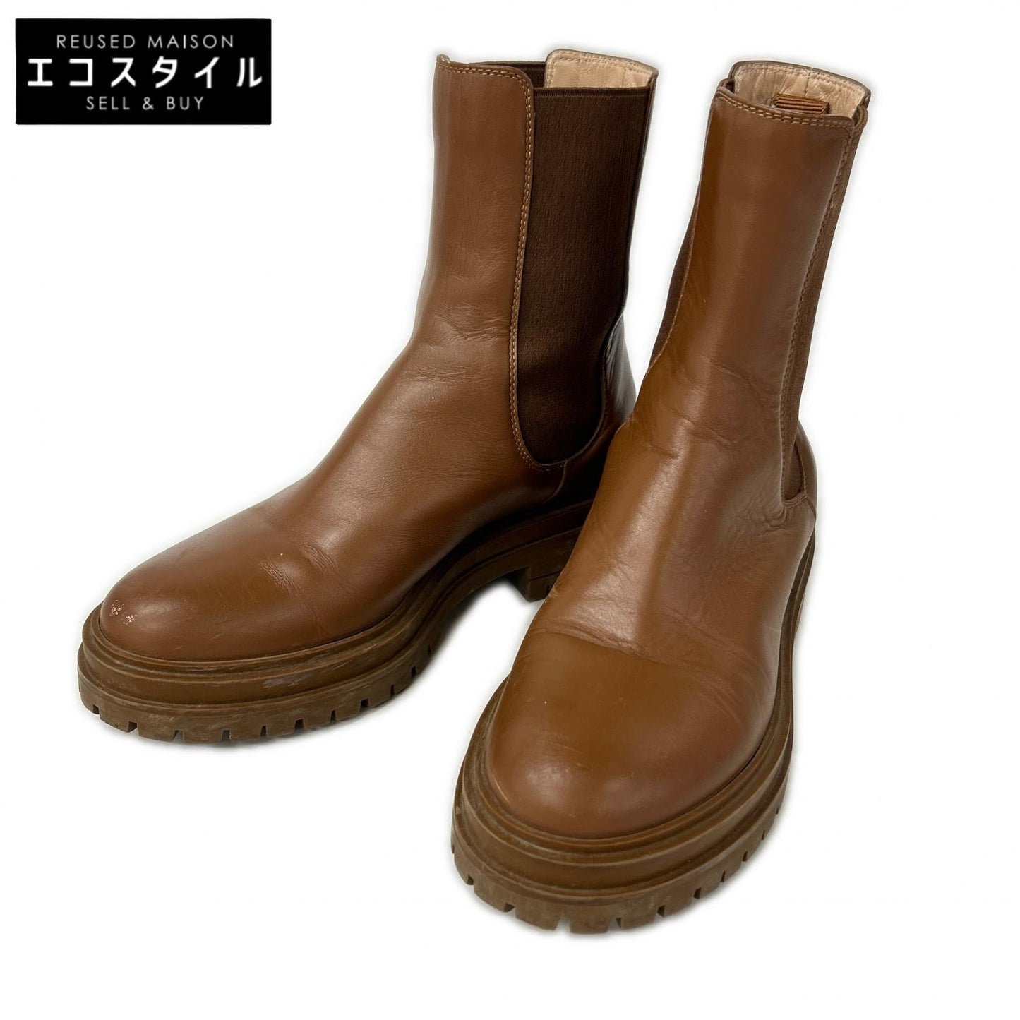 GIANVITOROSSI ジャンヴィトロッシ レザー サイドゴア ブーツ シューズ