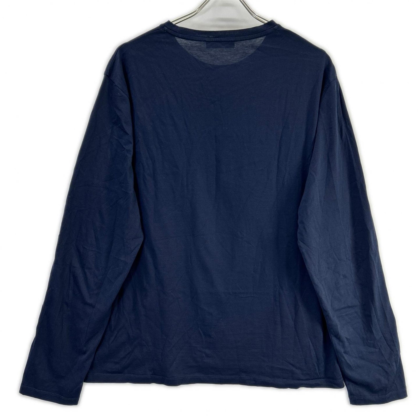 PRADA プラダ UJL879 ネイビー ポケット付き 長袖 コットンTシャツ トップス
