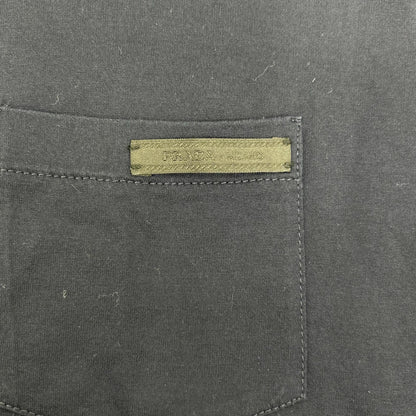 PRADA プラダ UJL879 ネイビー ポケット付き 長袖 コットンTシャツ トップス