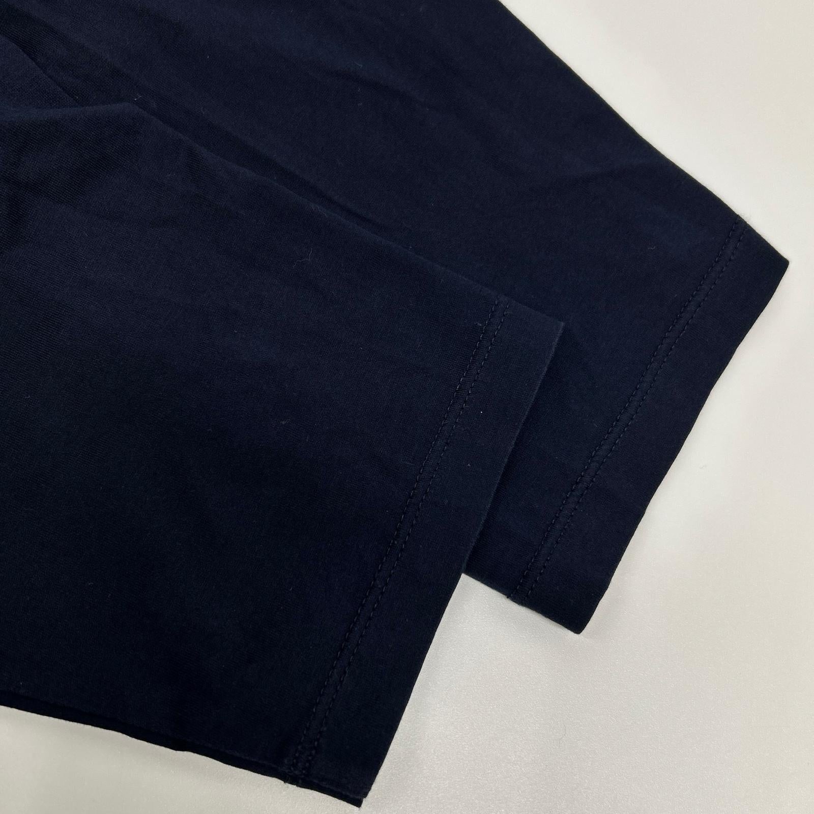 PRADA プラダ UJL879 ネイビー ポケット付き 長袖 コットンTシャツ トップス