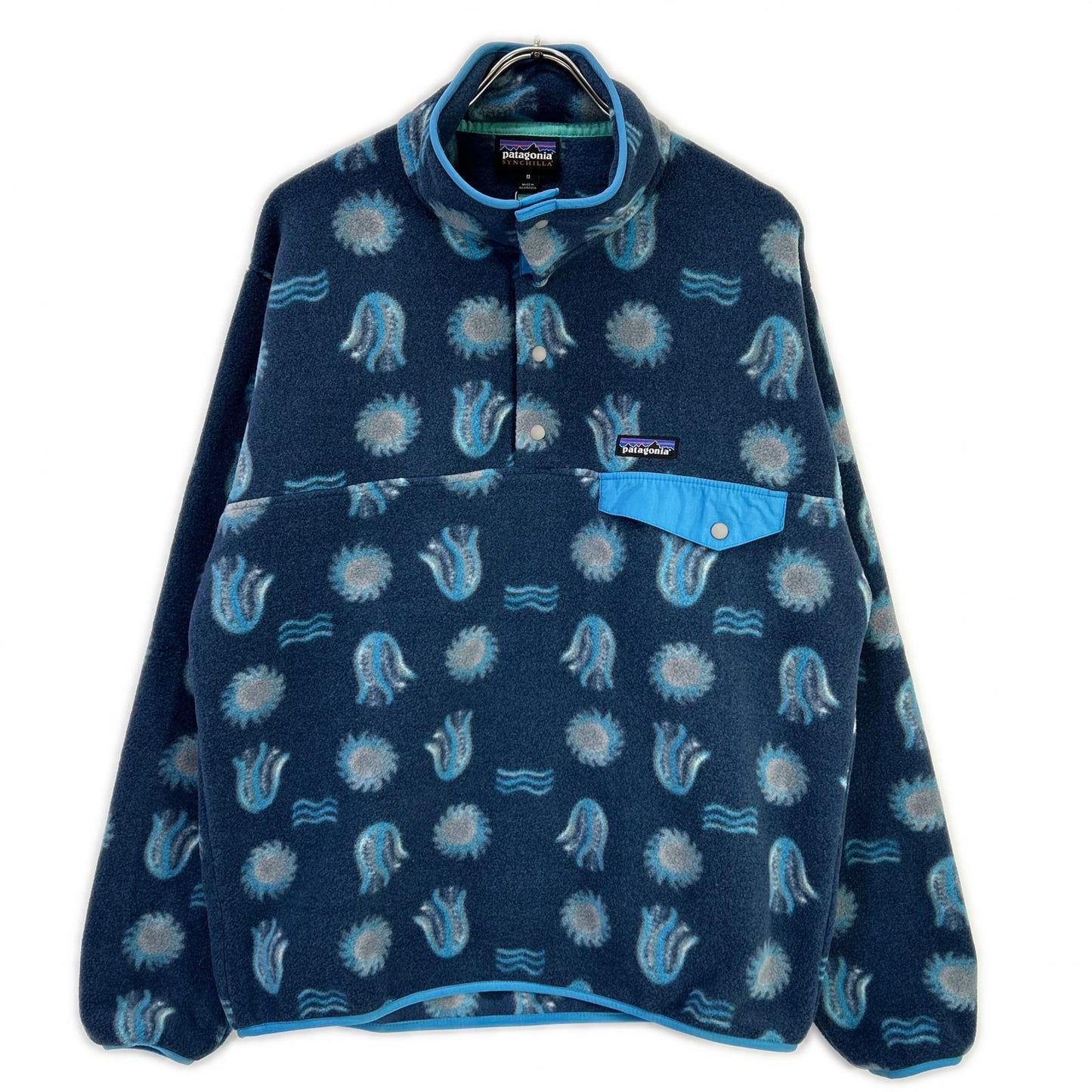 Patagonia パタゴニア 25580SP22 ブルー クラゲ ライトウェイト・シンチラ・スナップT・プルオーバー トップス