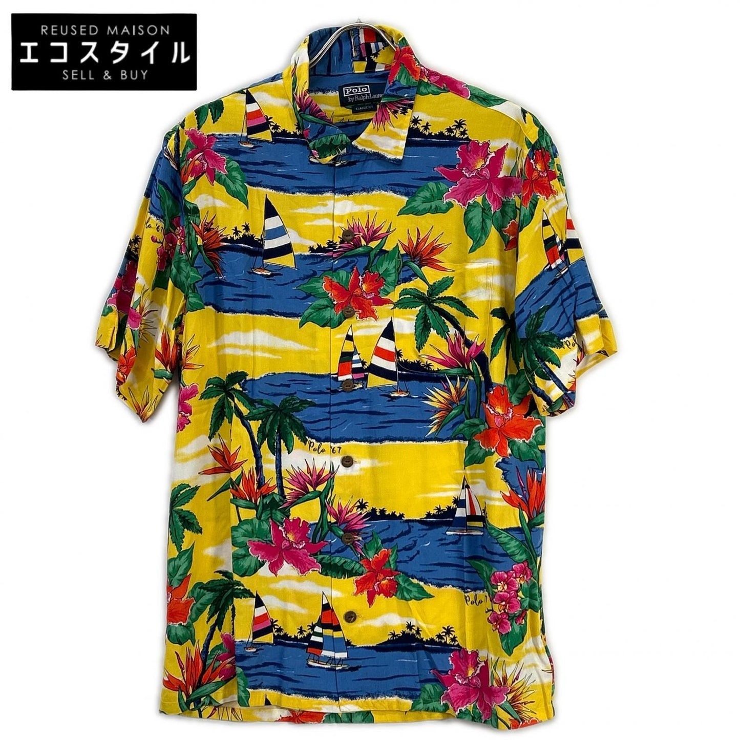 POLO RALPH LAUREN ポロ ラルフローレン イエロー 総柄 アロハシャツ トップス