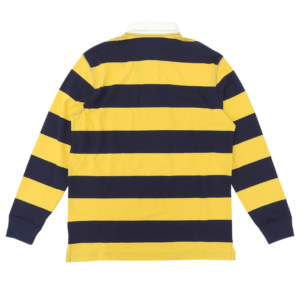 POLO RALPH LAUREN ポロ ラルフローレン ボーダー 長袖 ラガーシャツ トップス メンズ イエロー×ネイビー M トップス