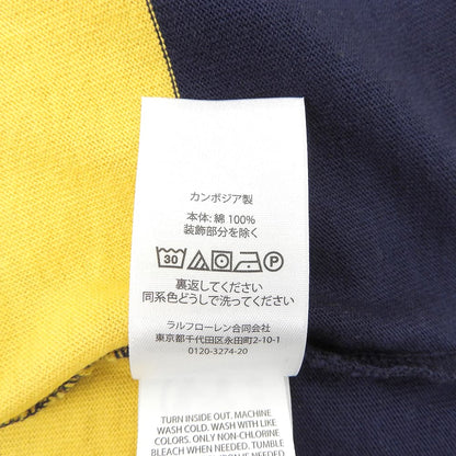 POLO RALPH LAUREN ポロ ラルフローレン ボーダー 長袖 ラガーシャツ トップス メンズ イエロー×ネイビー M トップス