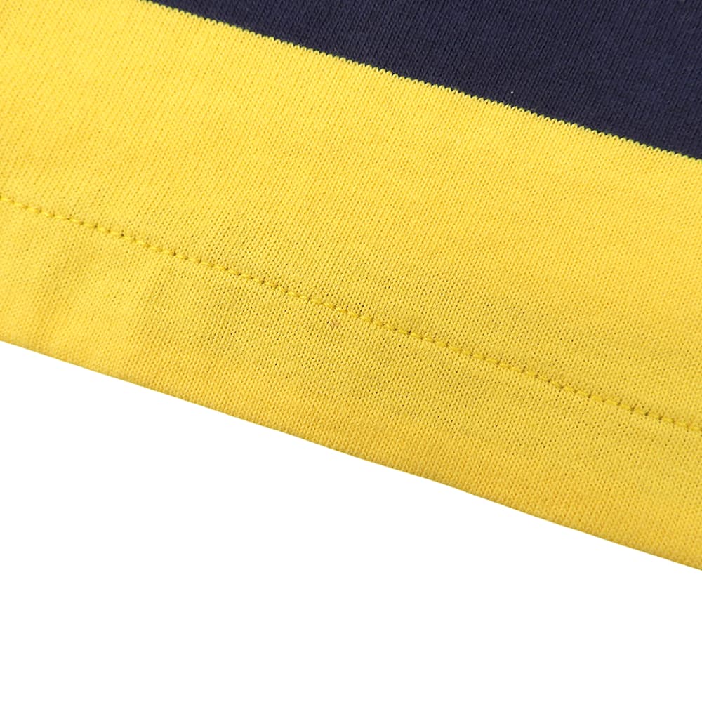 POLO RALPH LAUREN ポロ ラルフローレン ボーダー 長袖 ラガーシャツ トップス メンズ イエロー×ネイビー M トップス
