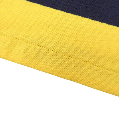 POLO RALPH LAUREN ポロ ラルフローレン ボーダー 長袖 ラガーシャツ トップス メンズ イエロー×ネイビー M トップス
