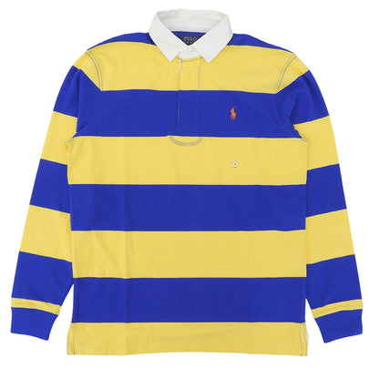 POLO RALPH LAUREN ポロ ラルフローレン 未使用 ボーダー 長袖 ラガーシャツ トップス メンズ イエロー×ブルー M トップス