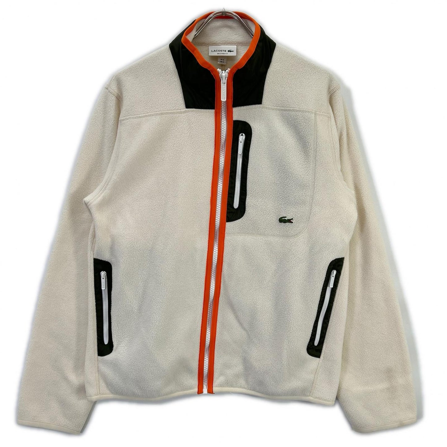 Lacoste ラコステ ホワイト パイピングマイクロフリースジャケット ジャケット