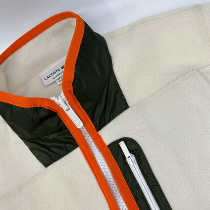 Lacoste ラコステ ホワイト パイピングマイクロフリースジャケット ジャケット