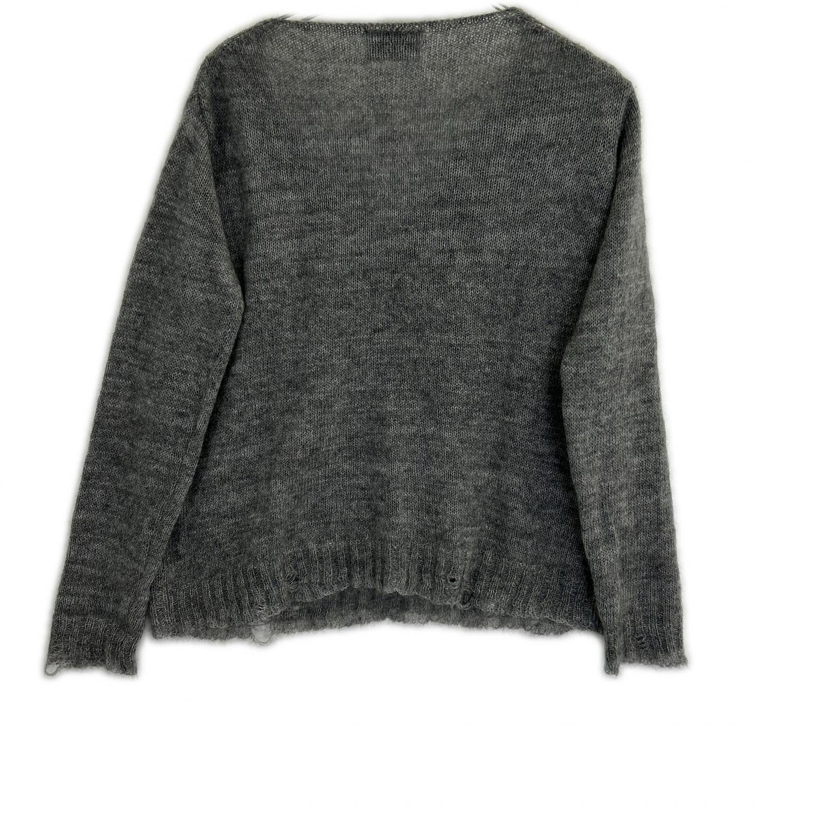 PRADA プラダ グレー 1F88 モヘア ダメージ加工ニット トップス