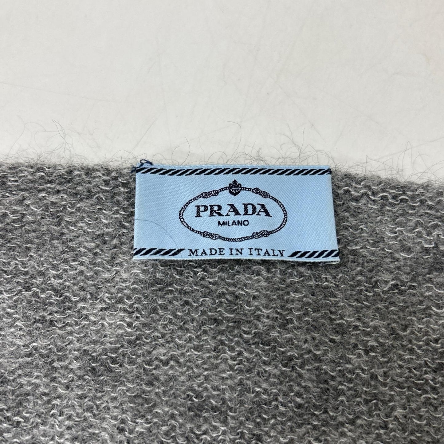 PRADA プラダ グレー 1F88 モヘア ダメージ加工ニット トップス