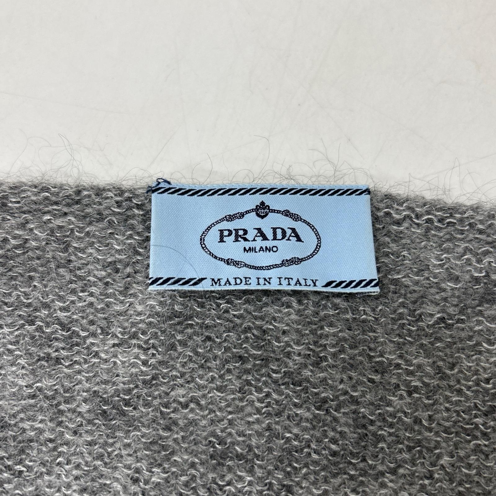 PRADA プラダ グレー 1F88 モヘア ダメージ加工ニット トップス