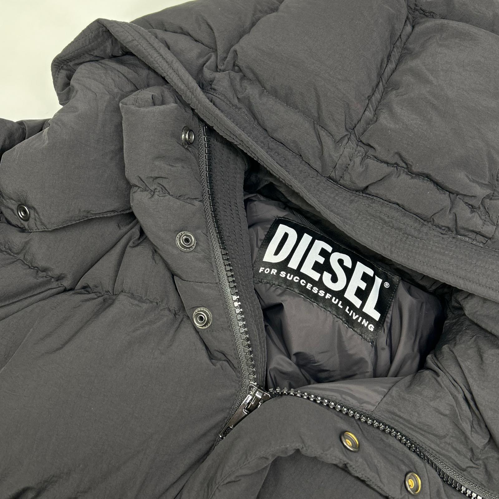 DIESEL Diesel black W-ROLF-LONG down coat