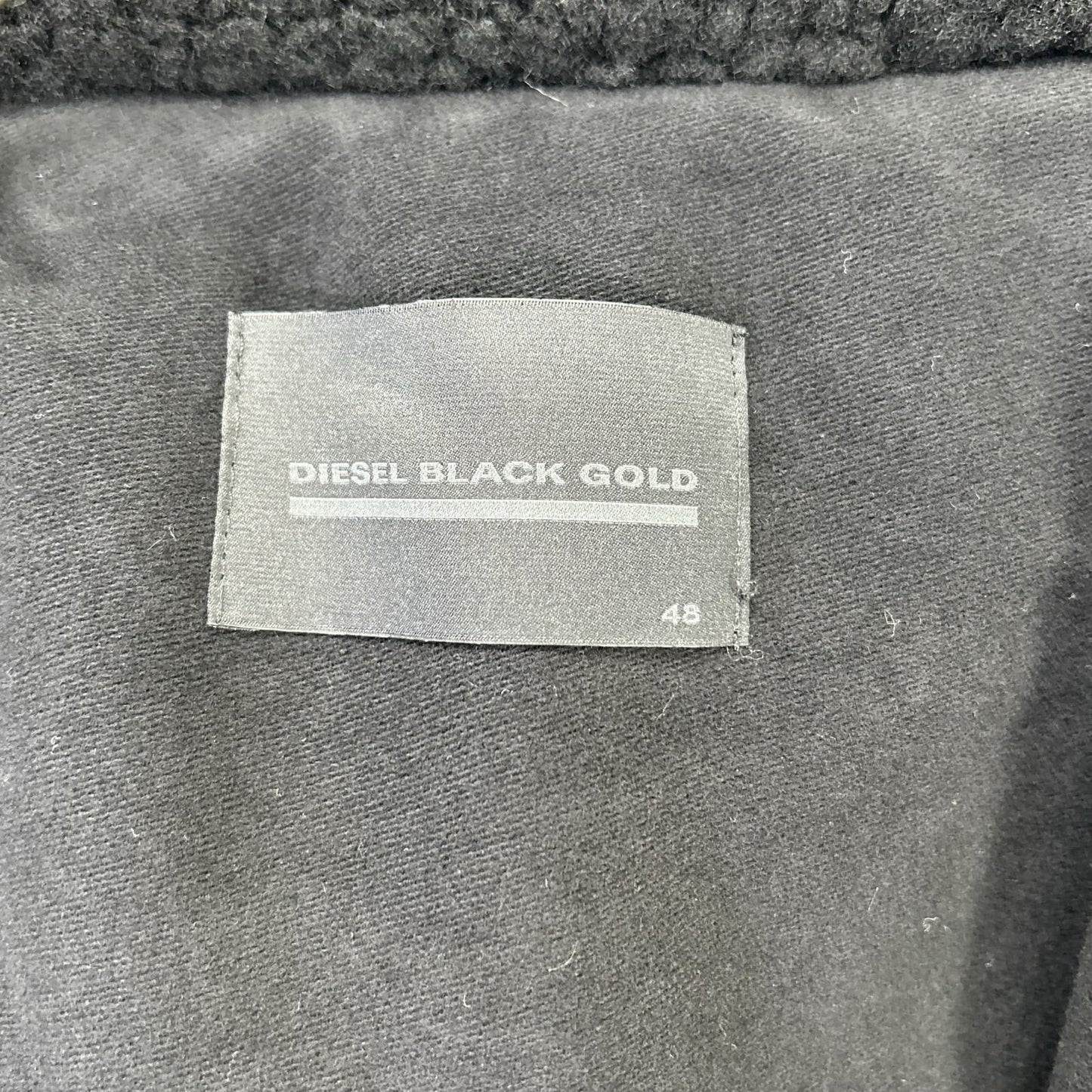 DIESEL BlackGold ディーゼルブラックゴールド ブラック 襟ボア レザー切り替え ダウンジャケット ジャケット