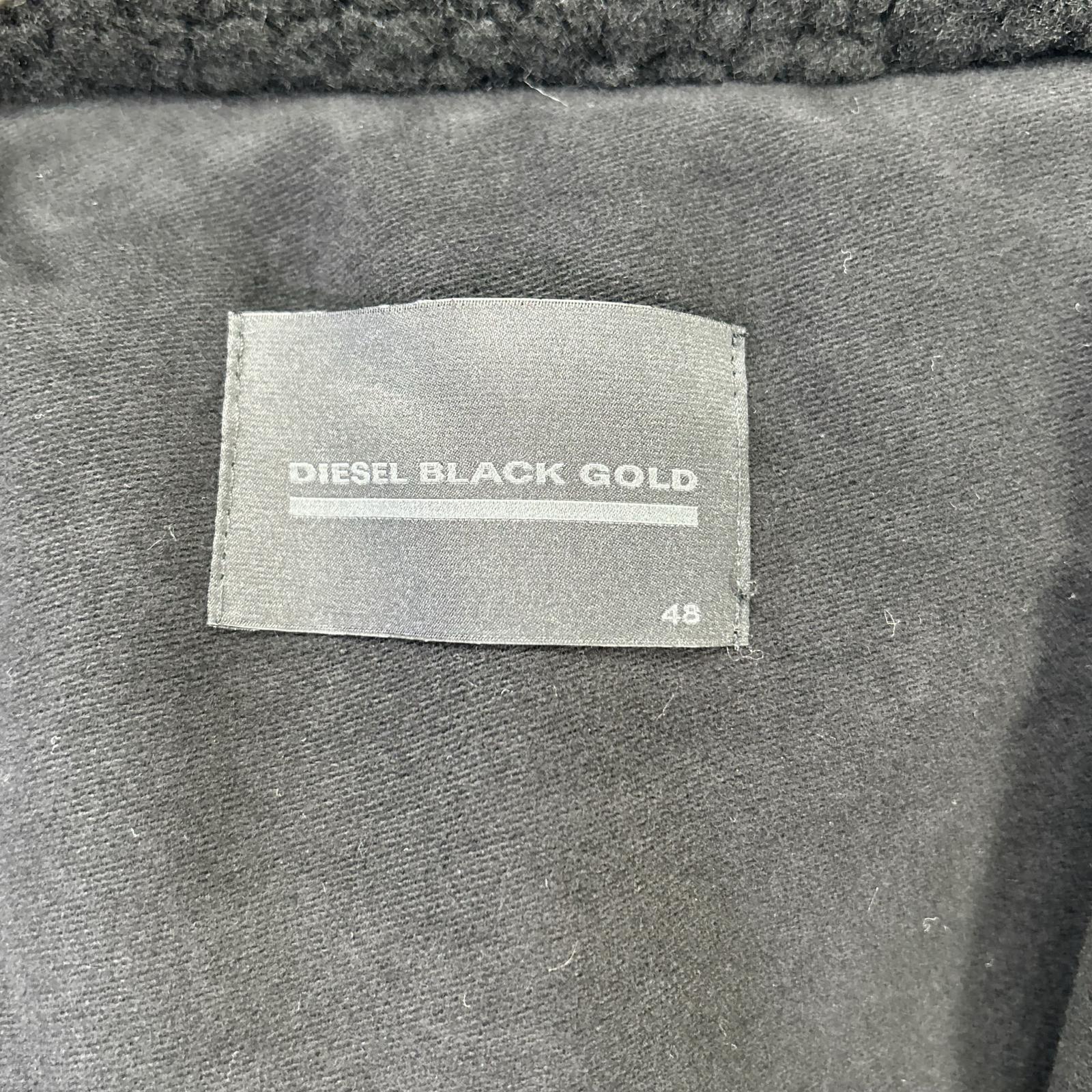 DIESEL BlackGold ディーゼルブラックゴールド ブラック 襟ボア レザー切り替え ダウンジャケット ジャケット