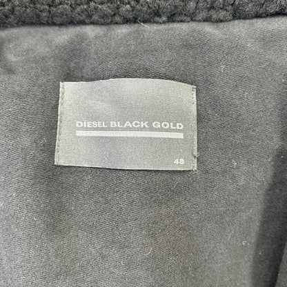 DIESEL BlackGold ディーゼルブラックゴールド ブラック 襟ボア レザー切り替え ダウンジャケット ジャケット