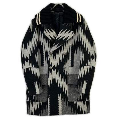 DIESEL BlackGold ディーゼルブラックゴールド グレー ネイティブ柄 コンチョボタン コート コート