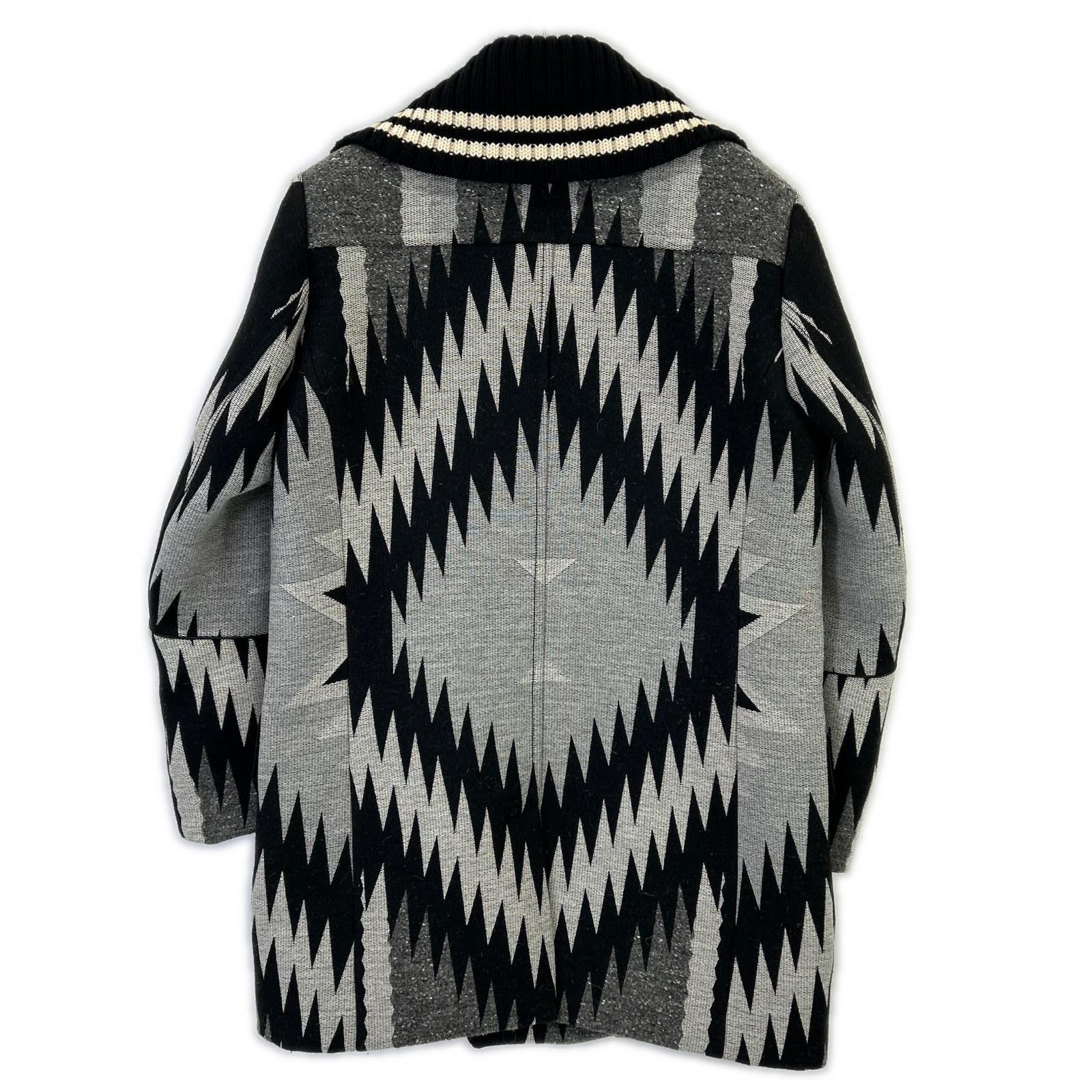 DIESEL BlackGold ディーゼルブラックゴールド グレー ネイティブ柄 コンチョボタン コート コート