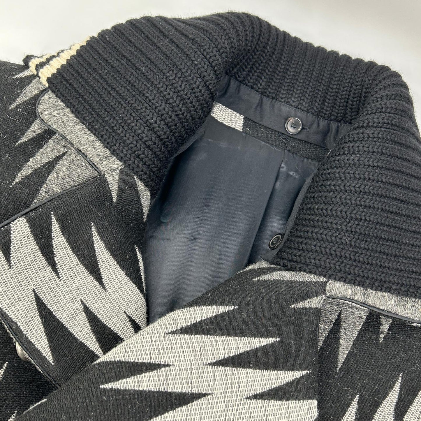 DIESEL BlackGold ディーゼルブラックゴールド グレー ネイティブ柄 コンチョボタン コート コート