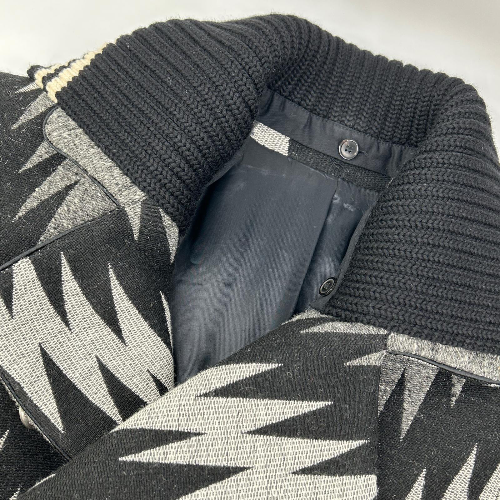 DIESEL BlackGold ディーゼルブラックゴールド グレー ネイティブ柄 コンチョボタン コート コート