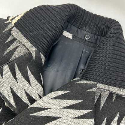 DIESEL BlackGold ディーゼルブラックゴールド グレー ネイティブ柄 コンチョボタン コート コート