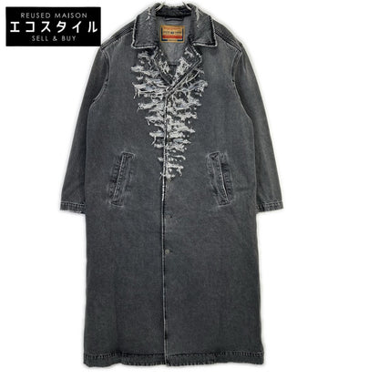 DIESEL ディーゼル 22AW D-ROKU-LONG　チャコール クラッシュ加工 デニム ロングコート コート