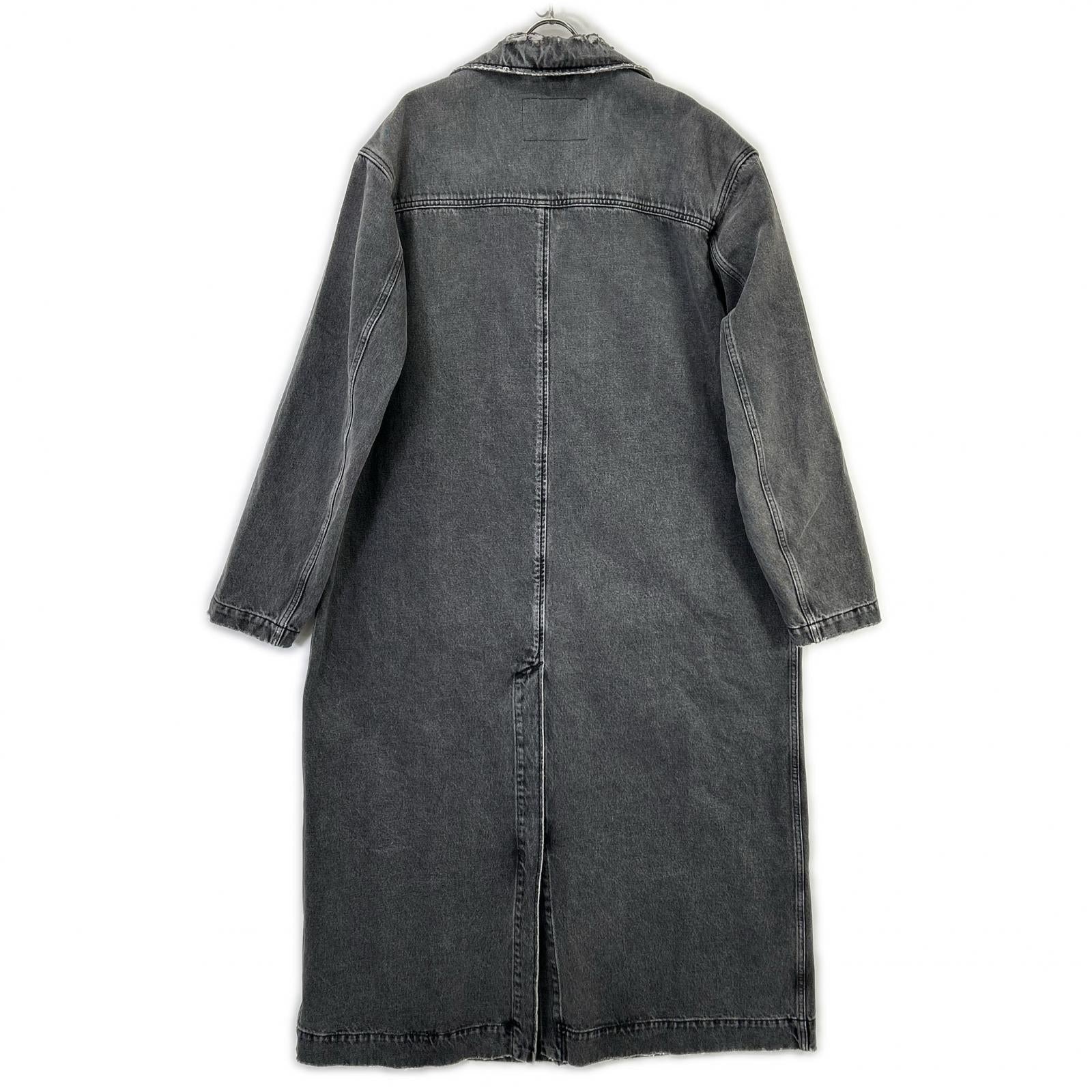 DIESEL ディーゼル 22AW D-ROKU-LONG　チャコール クラッシュ加工 デニム ロングコート コート