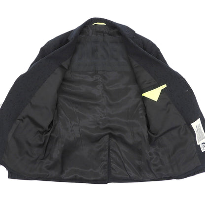 DIESEL ディーゼル 美品 シルク混 ダメージ加工 切りっぱなし テーラードジャケット メンズ ブラック 48 ジャケット