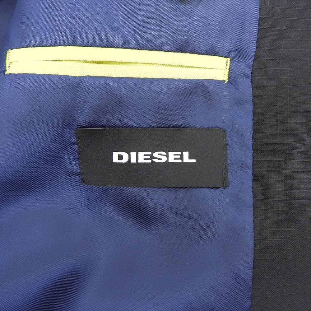 DIESEL ディーゼル 美品 シングル テーラードジャケット メンズ ブラック 48 ジャケット ジャケット