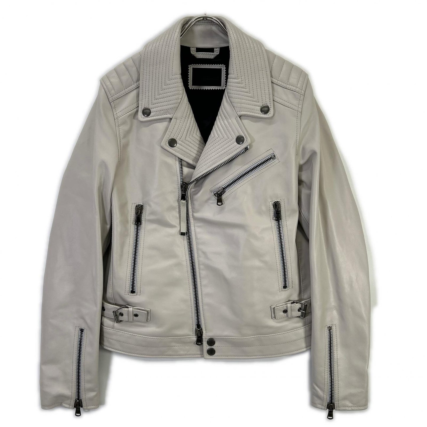 DIESEL BlackGold ディーゼルブラックゴールド ホワイト系 レザー ダブルライダースジャケット ジャケット