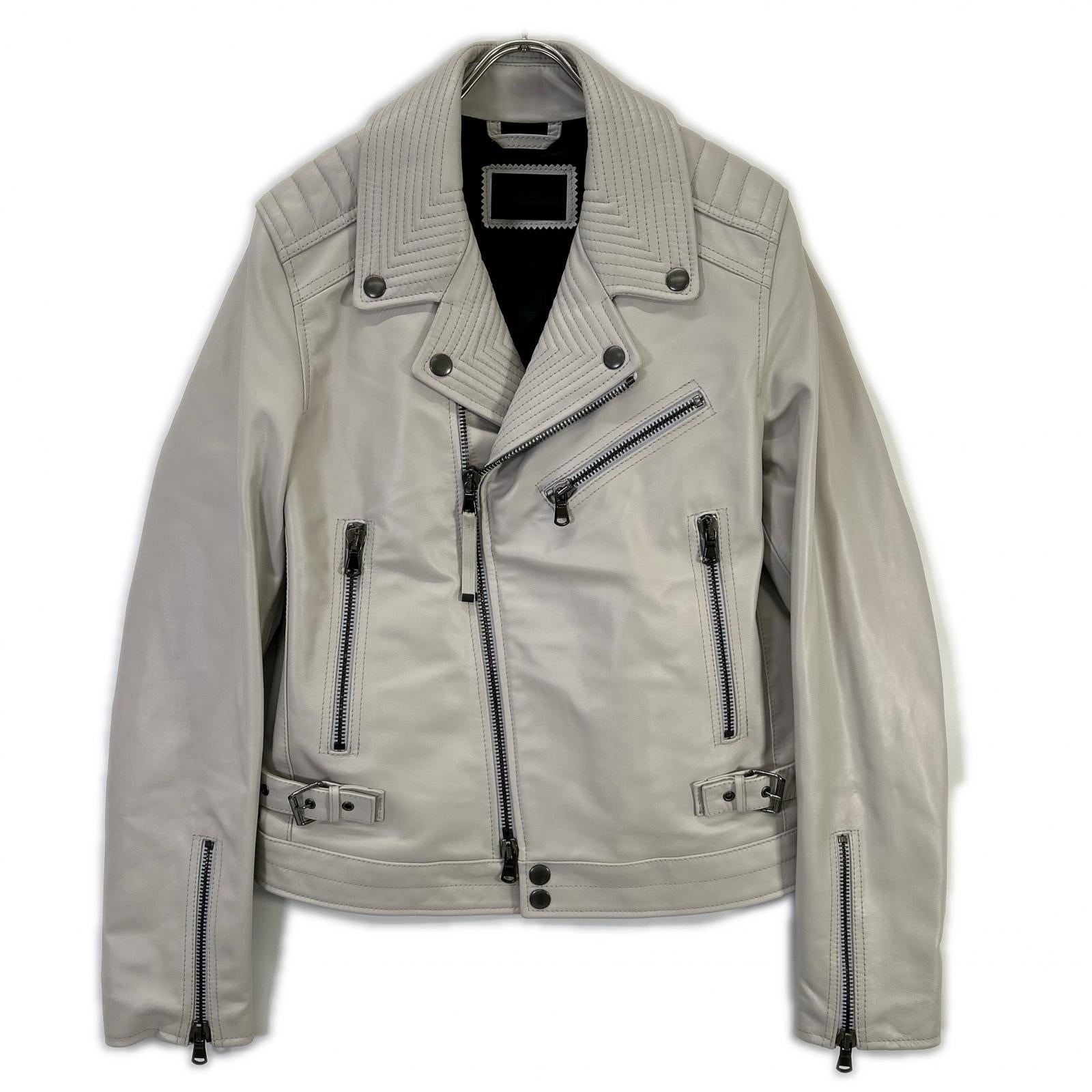 DIESEL BlackGold ディーゼルブラックゴールド ホワイト系 レザー ダブルライダースジャケット ジャケット