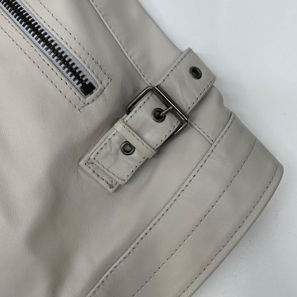 DIESEL BlackGold ディーゼルブラックゴールド ホワイト系 レザー ダブルライダースジャケット ジャケット