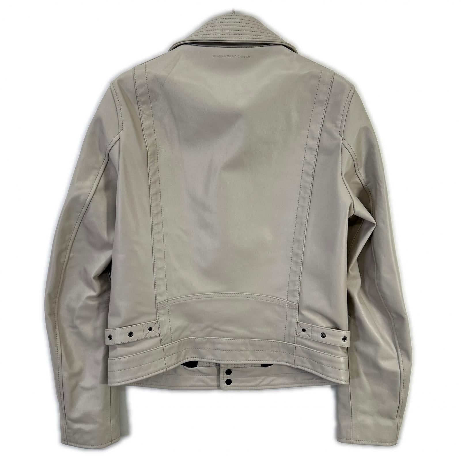 DIESEL BlackGold ディーゼルブラックゴールド ホワイト系 レザー ダブルライダースジャケット ジャケット