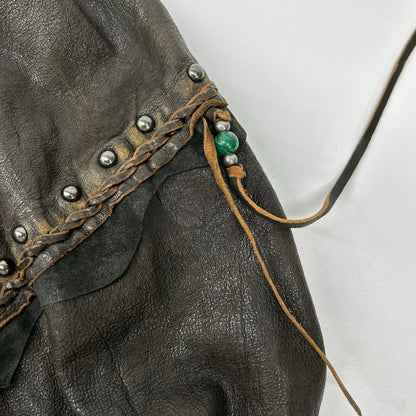 DIESEL ディーゼル ブラウン系 スタッズ USED加工 レザージャケット ジャケット