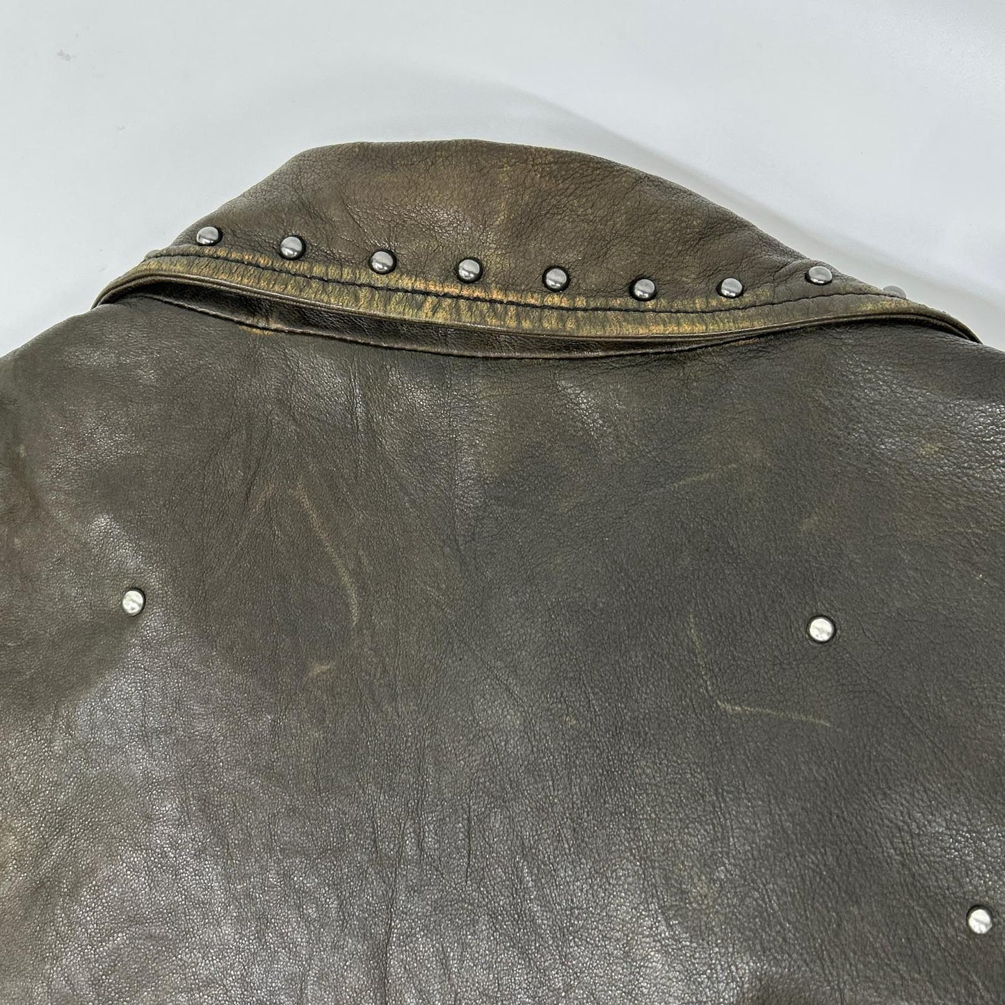 DIESEL ディーゼル ブラウン系 スタッズ USED加工 レザージャケット ジャケット