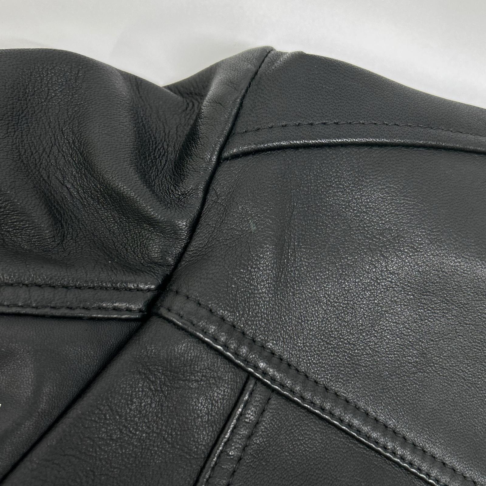 DIESEL ディーゼル ブラック ラムレザー シングルライダース ジャケット