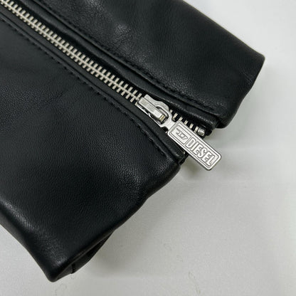 DIESEL ディーゼル ブラック ラムレザー シングルライダース ジャケット