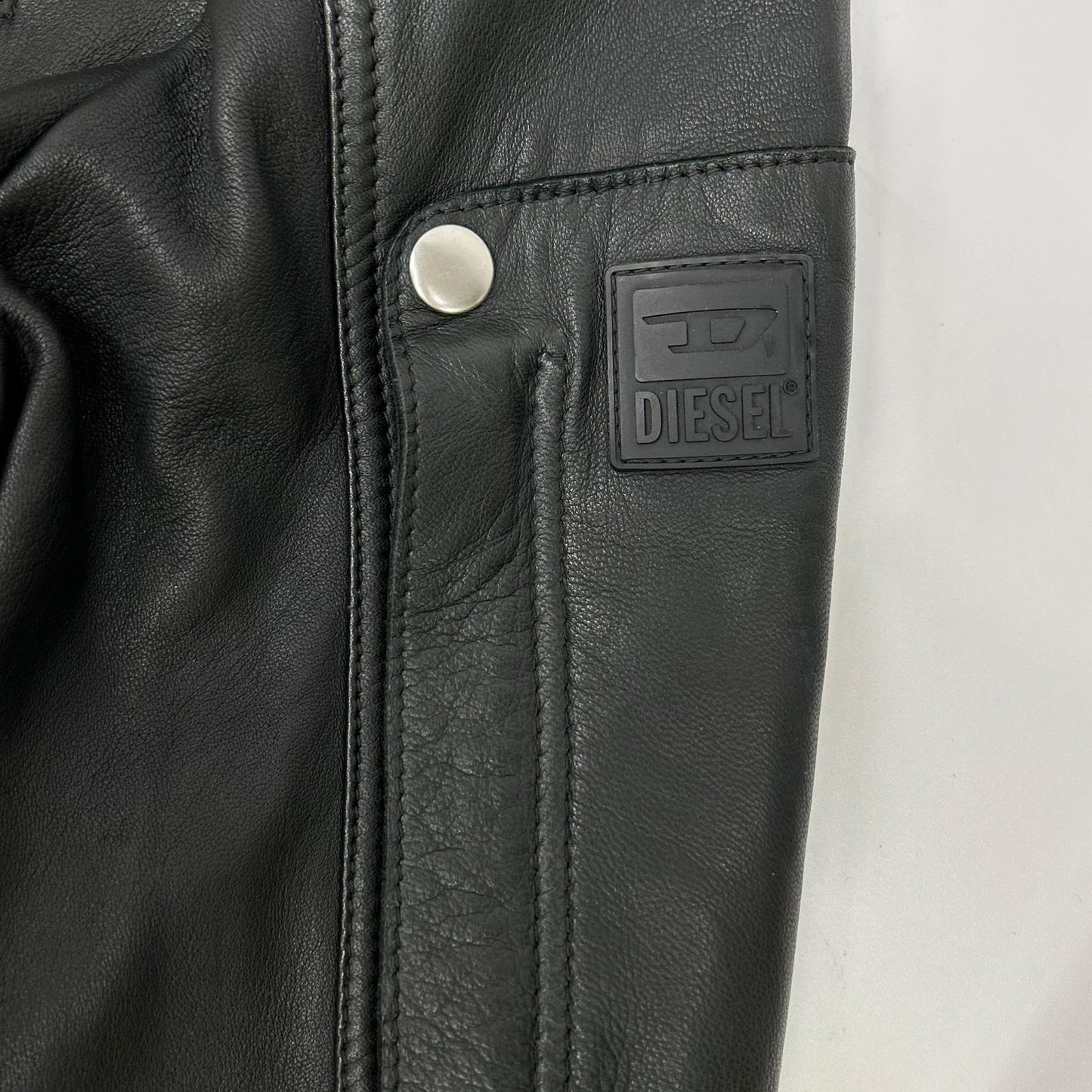 DIESEL ディーゼル ブラック ラムレザー シングルライダース ジャケット