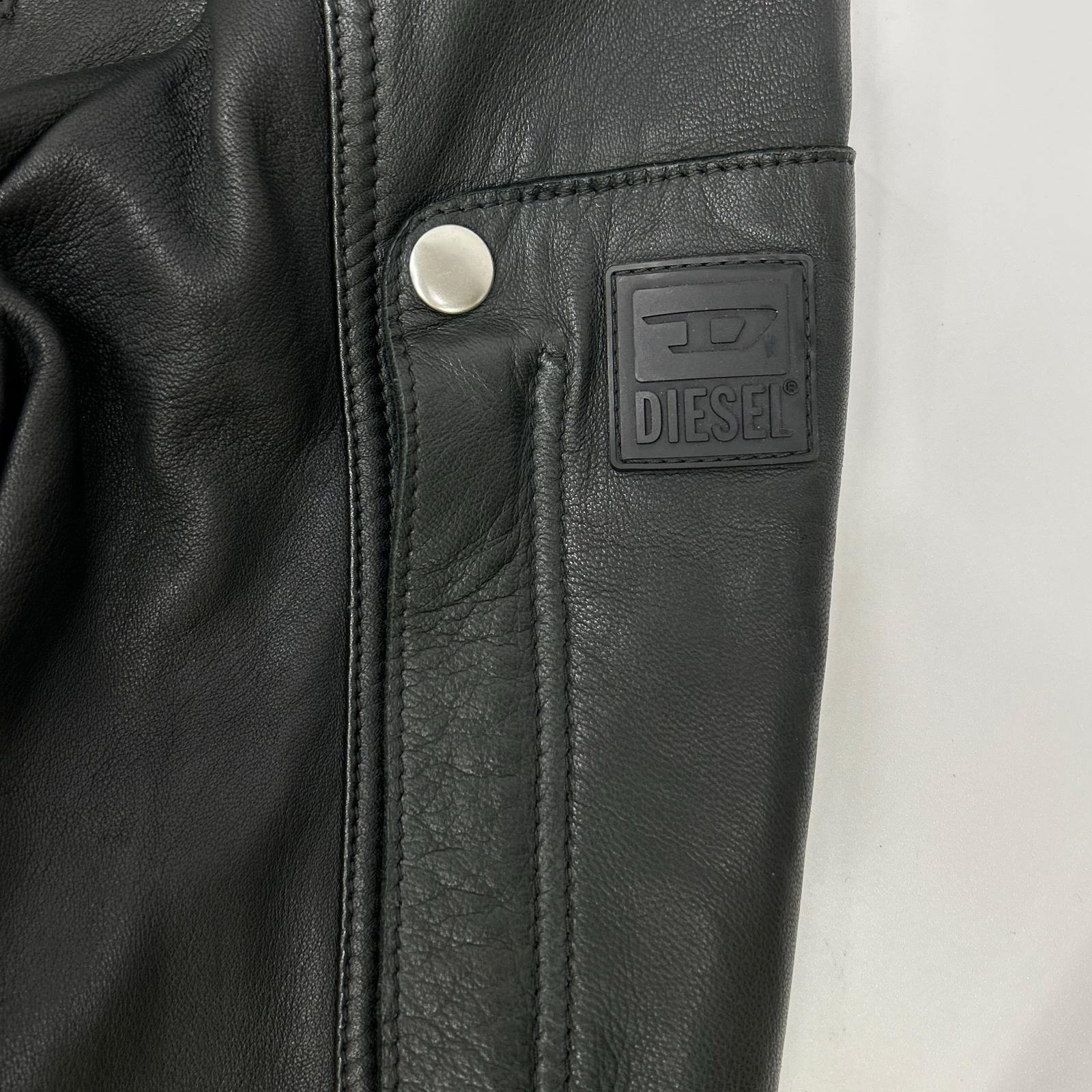 DIESEL ディーゼル ブラック ラムレザー シングルライダース ジャケット