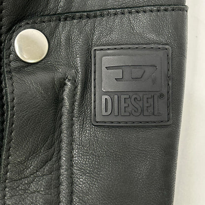 DIESEL ディーゼル ブラック ラムレザー シングルライダース ジャケット