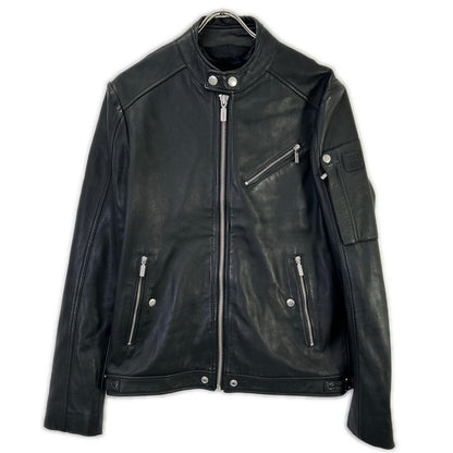 DIESEL ディーゼル ブラック ラムレザー シングルライダース ジャケット