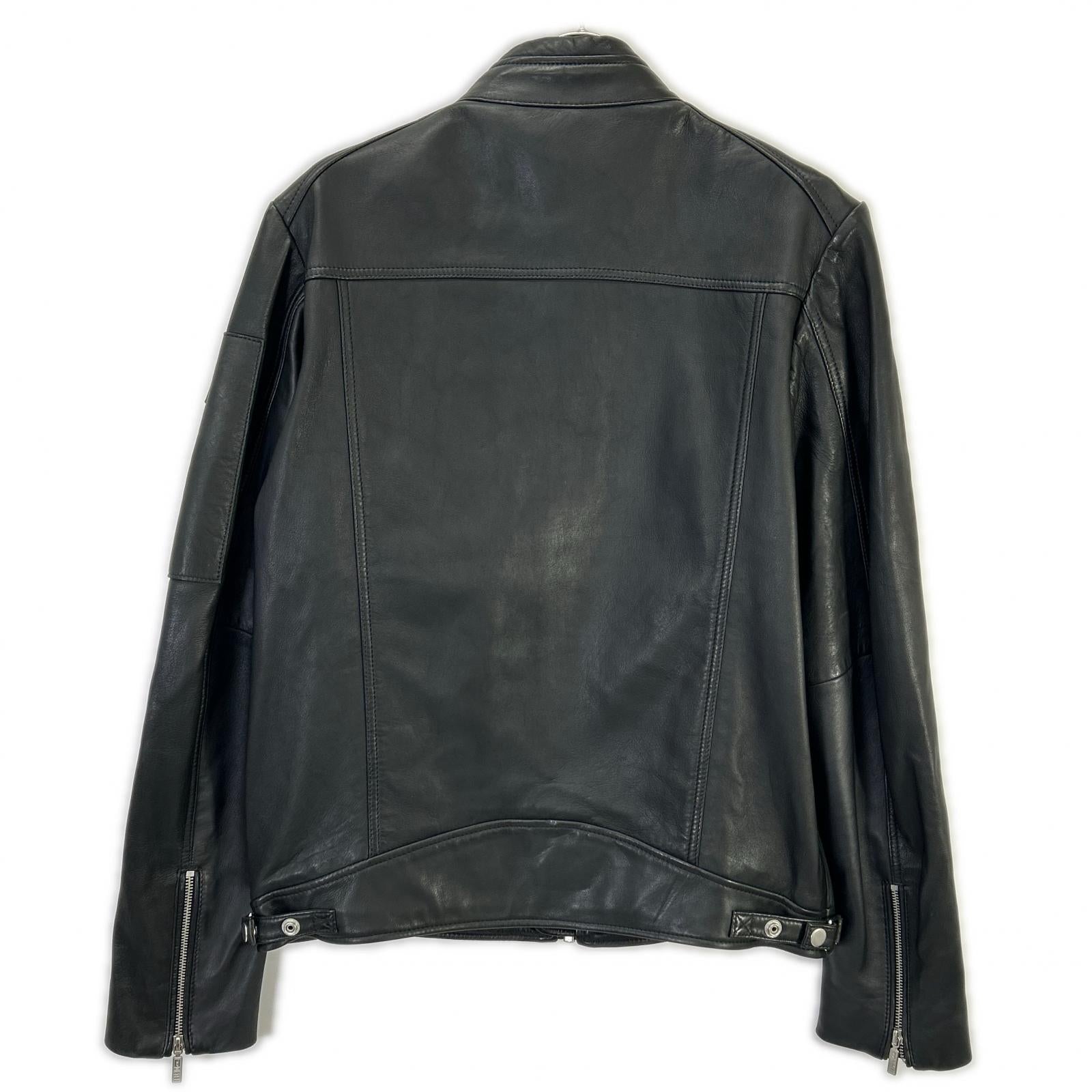 DIESEL ディーゼル ブラック ラムレザー シングルライダース ジャケット
