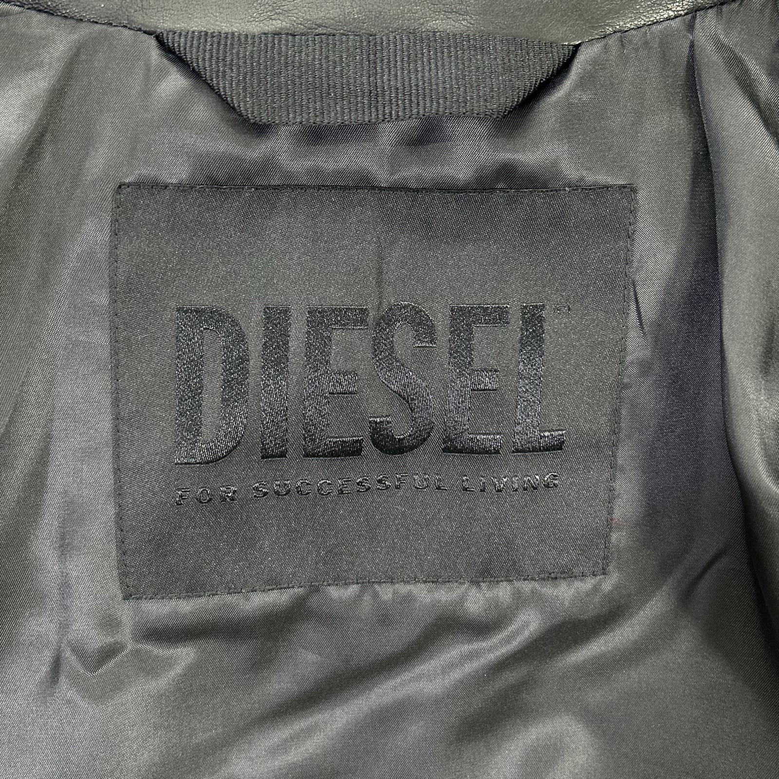 DIESEL ディーゼル ブラック ラムレザー シングルライダース ジャケット