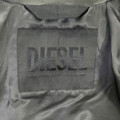 DIESEL ディーゼル ブラック ラムレザー シングルライダース ジャケット
