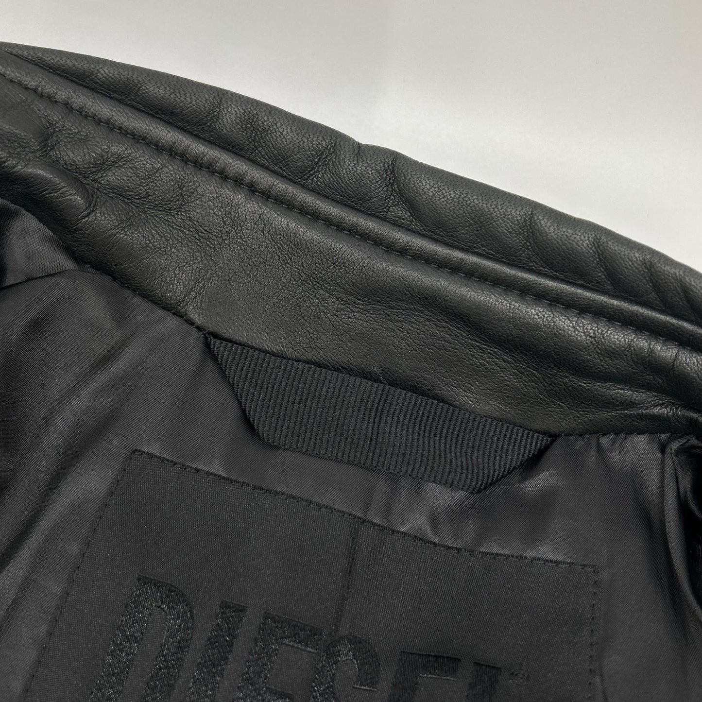 DIESEL ディーゼル ブラック ラムレザー シングルライダース ジャケット