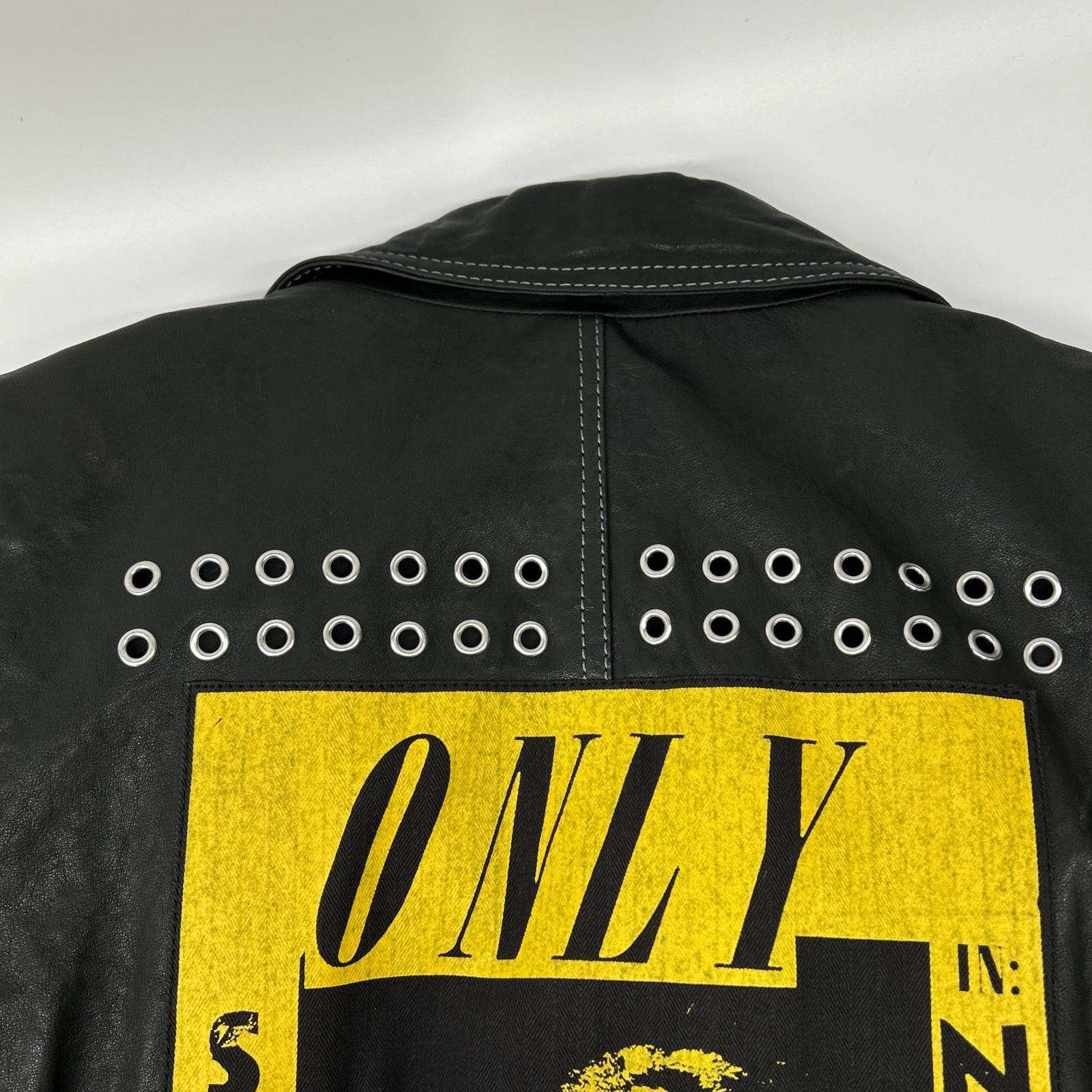 DIESEL Black multi-patchwork double-rider jacket