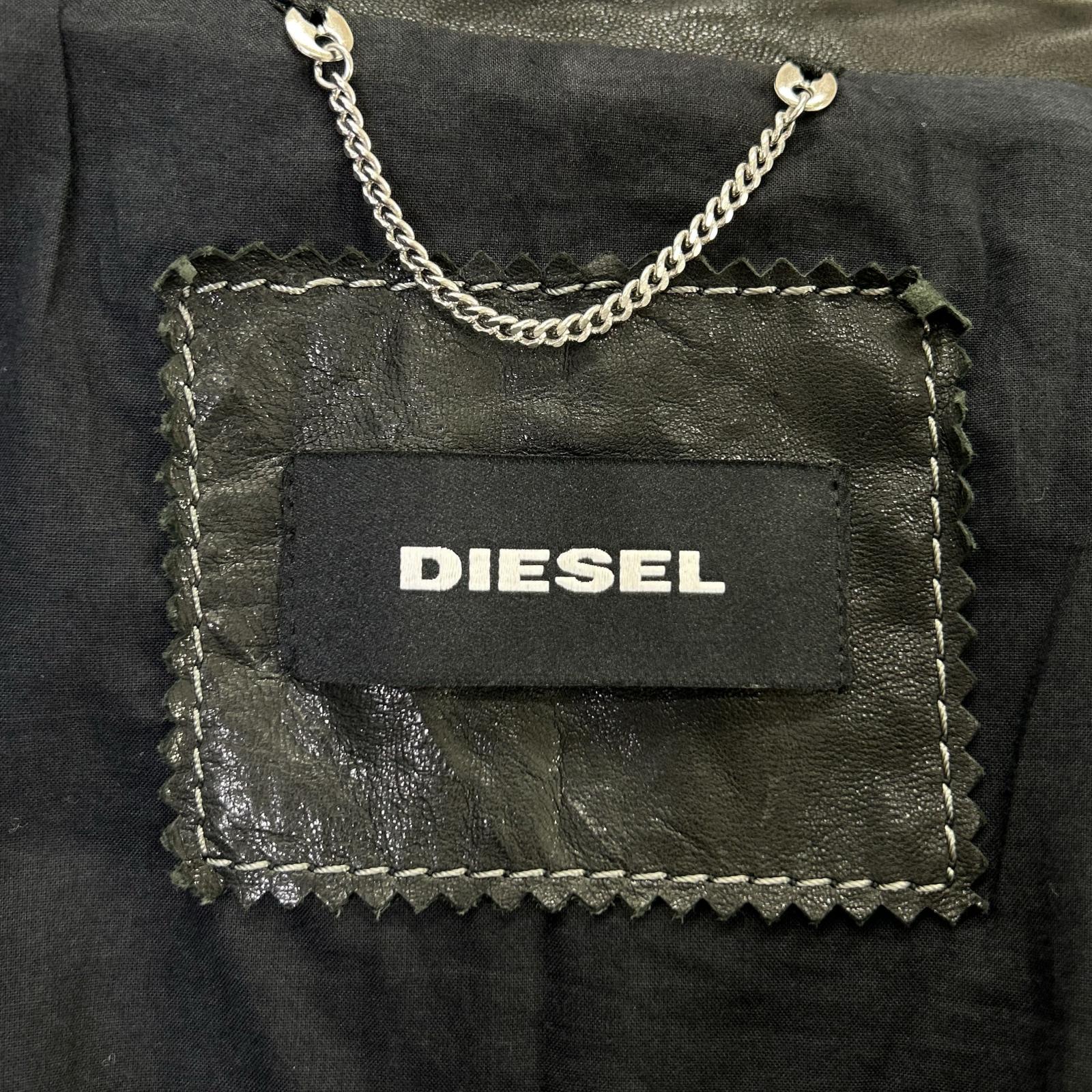 DIESEL Black multi-patchwork double-rider jacket