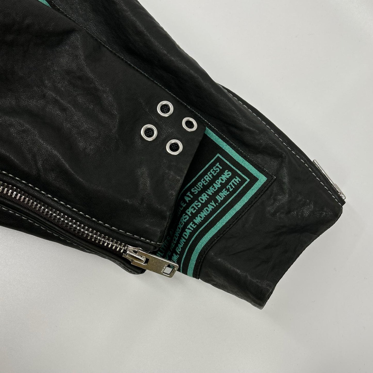 DIESEL Black multi-patchwork double-rider jacket