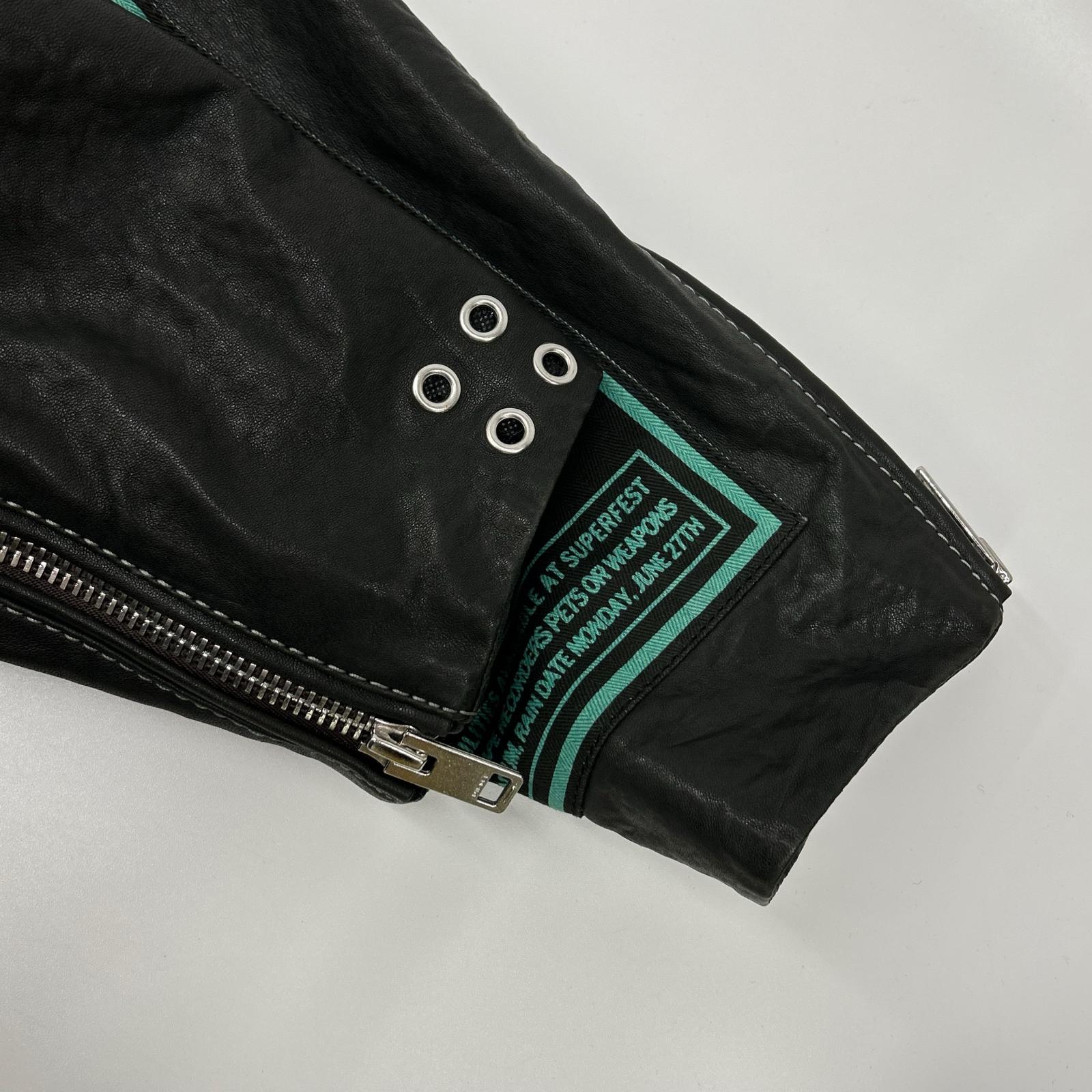 DIESEL Black multi-patchwork double-rider jacket