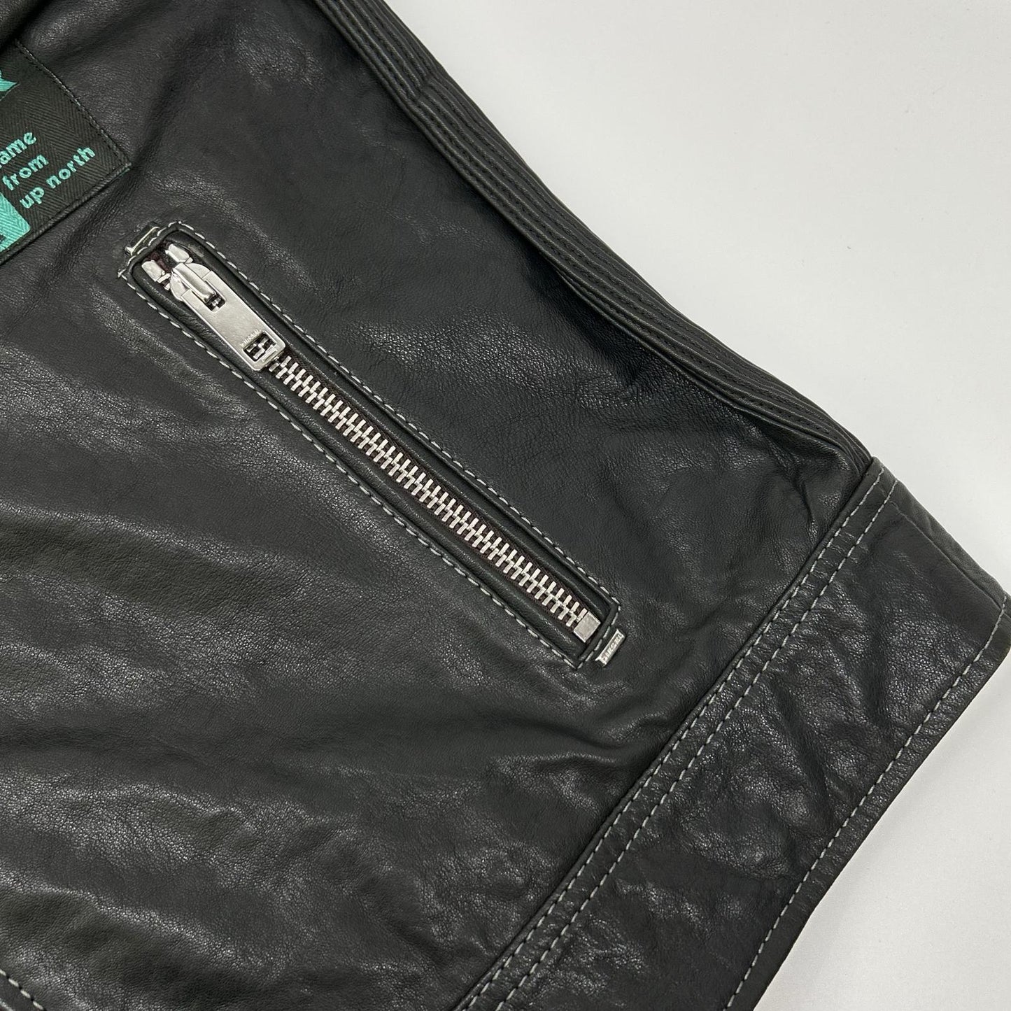 DIESEL Black multi-patchwork double-rider jacket